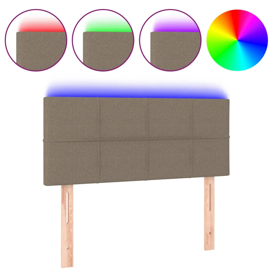 Hoofdbord LED 90x5x78/88 cm stof taupe 90 x 5 x 78/88 cm Taupe