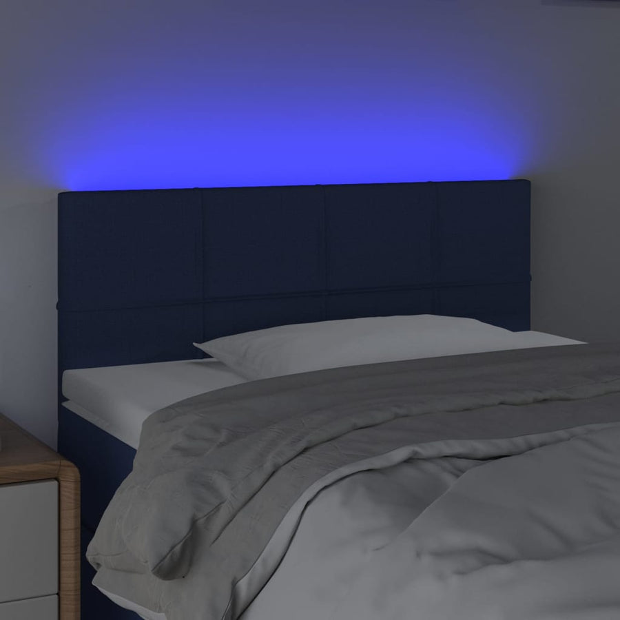 Hoofdbord LED 90x5x78/88 cm stof blauw 90 x 5 x 78/88 cm Blauw