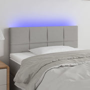 Hoofdbord 100x5x78/88 cm stof lichtgrijs LED
