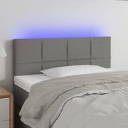 Hoofdbord 100x5x78/88 cm stof donkergrijs LED