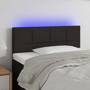 Hoofdbord 100x5x78/88 cm stof zwart met LED