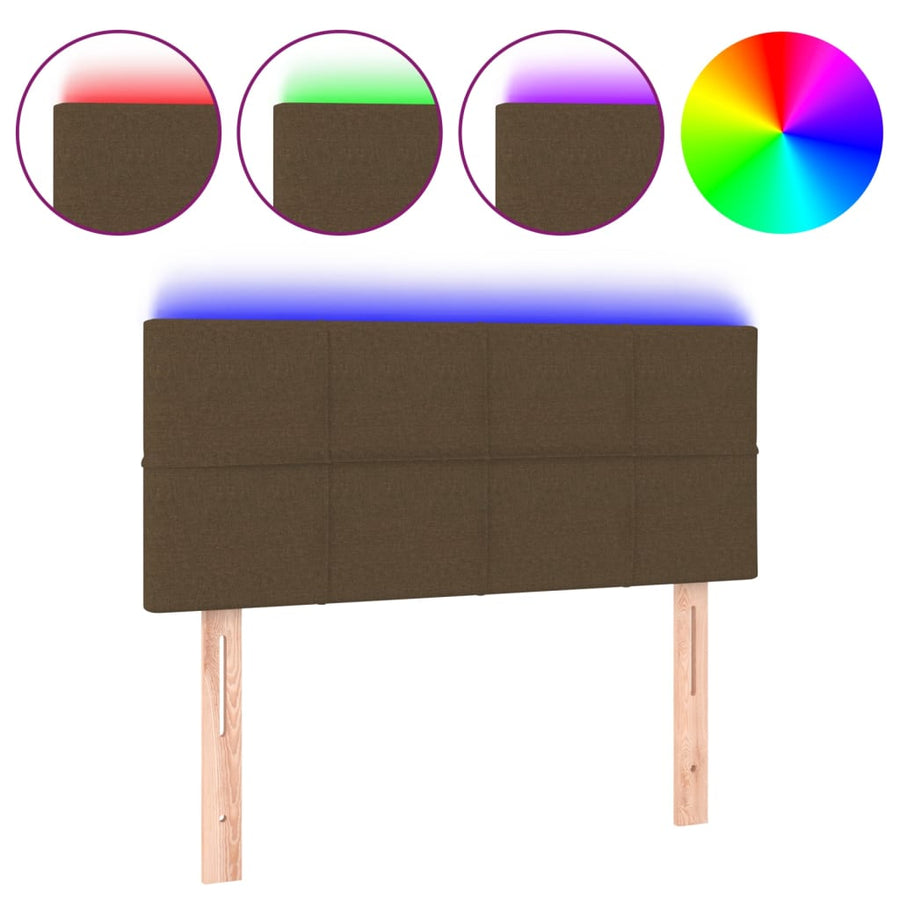 Hoofdbord LED 100x5x78/88 cm stof donkerbruin 100 x 5 x 78/88 cm Donkerbruin