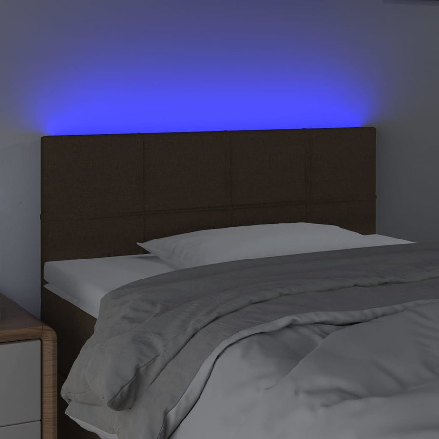 Hoofdbord LED 100x5x78/88 cm stof donkerbruin 100 x 5 x 78/88 cm Donkerbruin