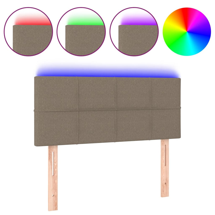 Hoofdbord Led Stof 100 x 5 x 78/88 cm Taupe