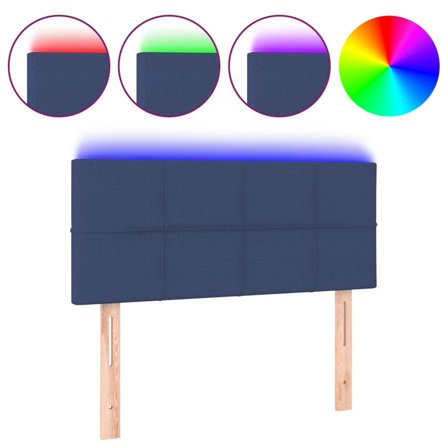 Hoofdbord Led Stof 100 x 5 x 78/88 cm Blauw