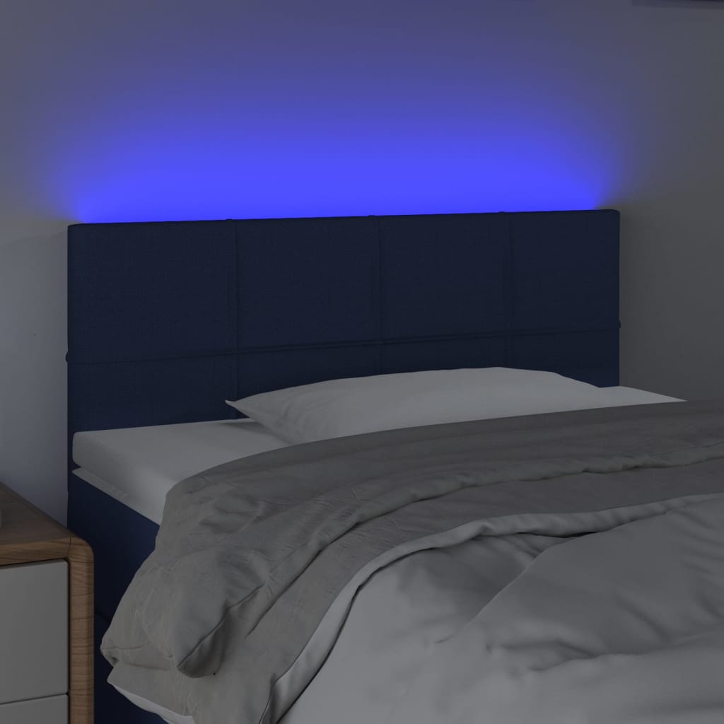 Hoofdbord Led Stof 100 x 5 x 78/88 cm Blauw