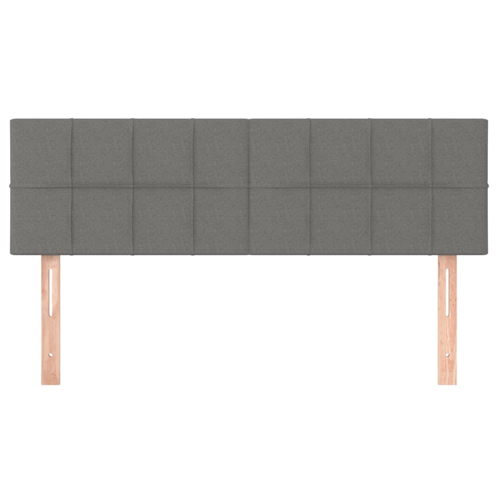 Hoofdbord LED 144x5x78/88 cm stof donkergrijs 144 x 5 x 78/88 cm Donkergrijs