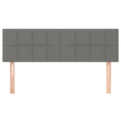 Hoofdbord LED 144x5x78/88 cm stof donkergrijs 144 x 5 x 78/88 cm Donkergrijs
