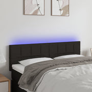 Hoofdbord 144x5x78/88 cm stof zwart met LED