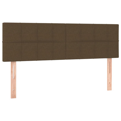 Hoofdbord LED 144x5x78/88 cm stof donkerbruin 144 x 5 x 78/88 cm Donkerbruin
