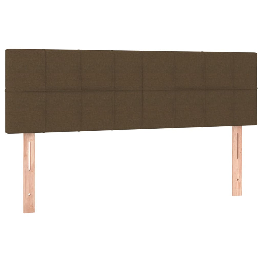 Hoofdbord LED 144x5x78/88 cm stof donkerbruin 144 x 5 x 78/88 cm Donkerbruin