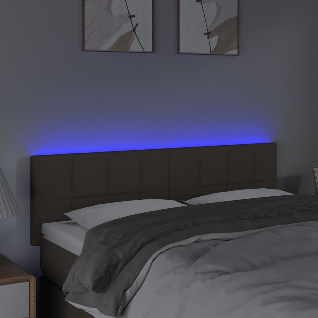 Hoofdbord Led Stof 144 x 5 x 78/88 cm Taupe