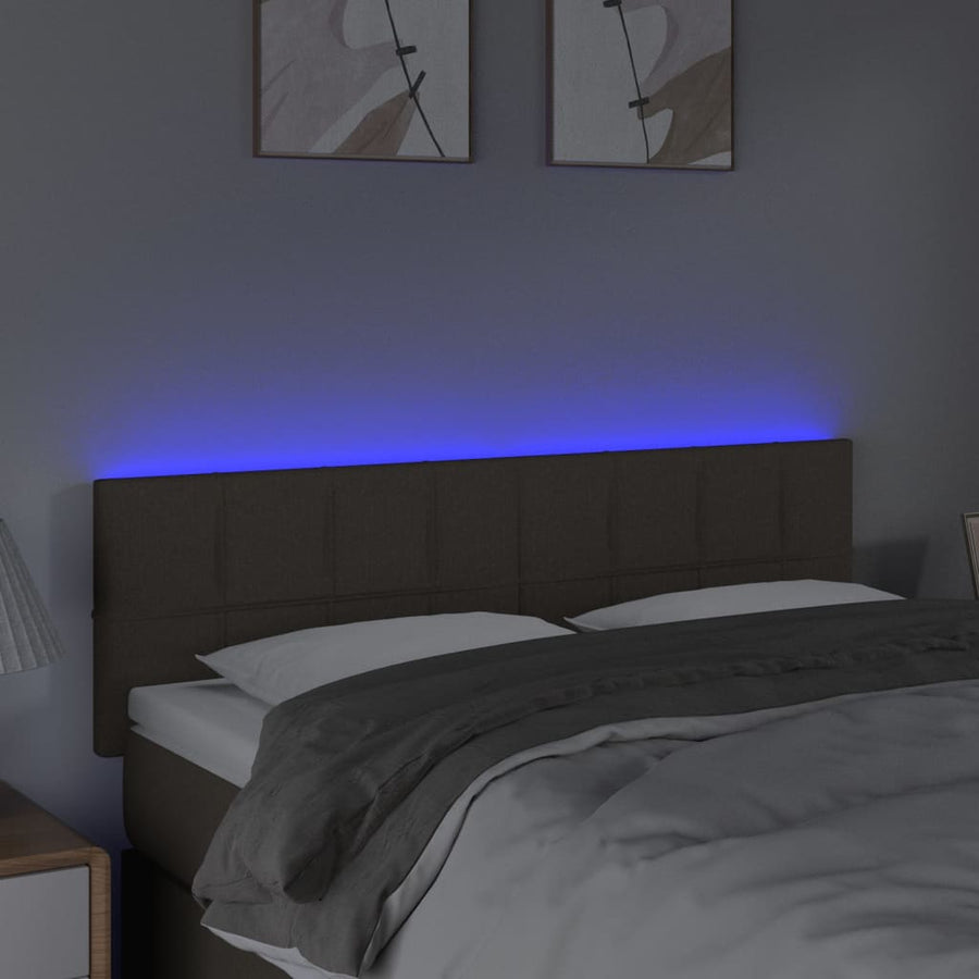Hoofdbord Led Stof 144 x 5 x 78/88 cm Taupe
