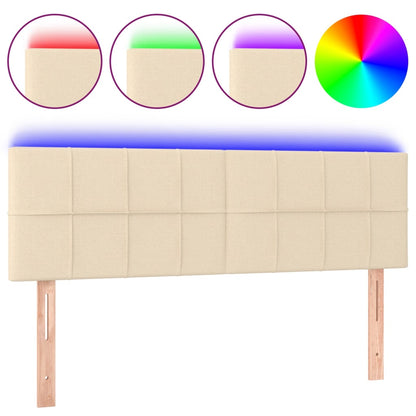 Hoofdbord LED 144x5x78/88 cm stof crèmekleurig 144 x 5 x 78/88 cm Crème