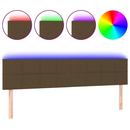 Hoofdbord LED 160x5x78/88 cm stof donkerbruin 160 x 5 x 78/88 cm Donkerbruin