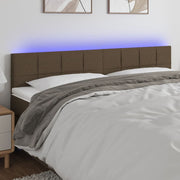 Hoofdbord LED 160x5x78/88 cm stof donkerbruin
