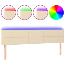 Hoofdbord LED 160x5x78/88 cm stof crèmekleurig 160 x 5 x 78/88 cm Crème