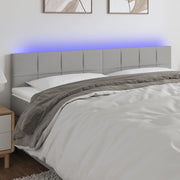Hoofdbord 180x5x78/88 cm stof lichtgrijs LED
