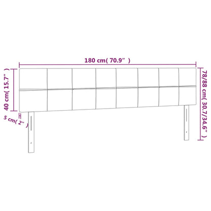 Hoofdbord LED 180x5x78/88 cm stof zwart 180 x 5 x 78/88 cm Zwart