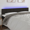Hoofdbord LED 180x5x78/88 cm stof zwart