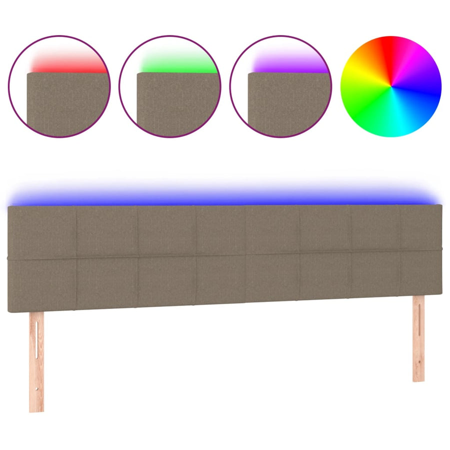 Hoofdbord Led Stof 180 x 5 x 78/88 cm Taupe