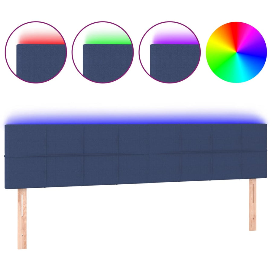 Hoofdbord Led Stof 180 x 5 x 78/88 cm Blauw