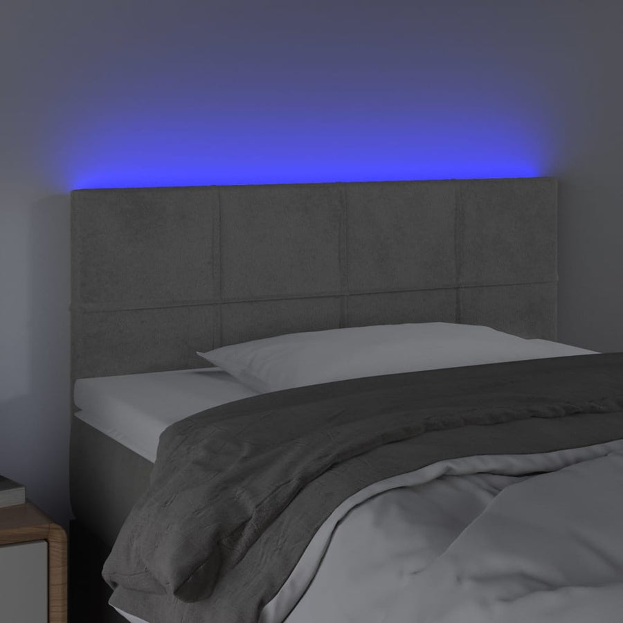 Hoofdbord Led Fluweel 80 x 5 x 78/88 cm Lichtgrijs