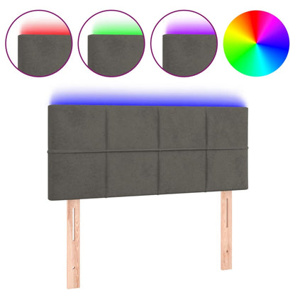 Hoofdbord LED 80x5x78/88 cm fluweel donkergrijs 80 x 5 x 78/88 cm Donkergrijs
