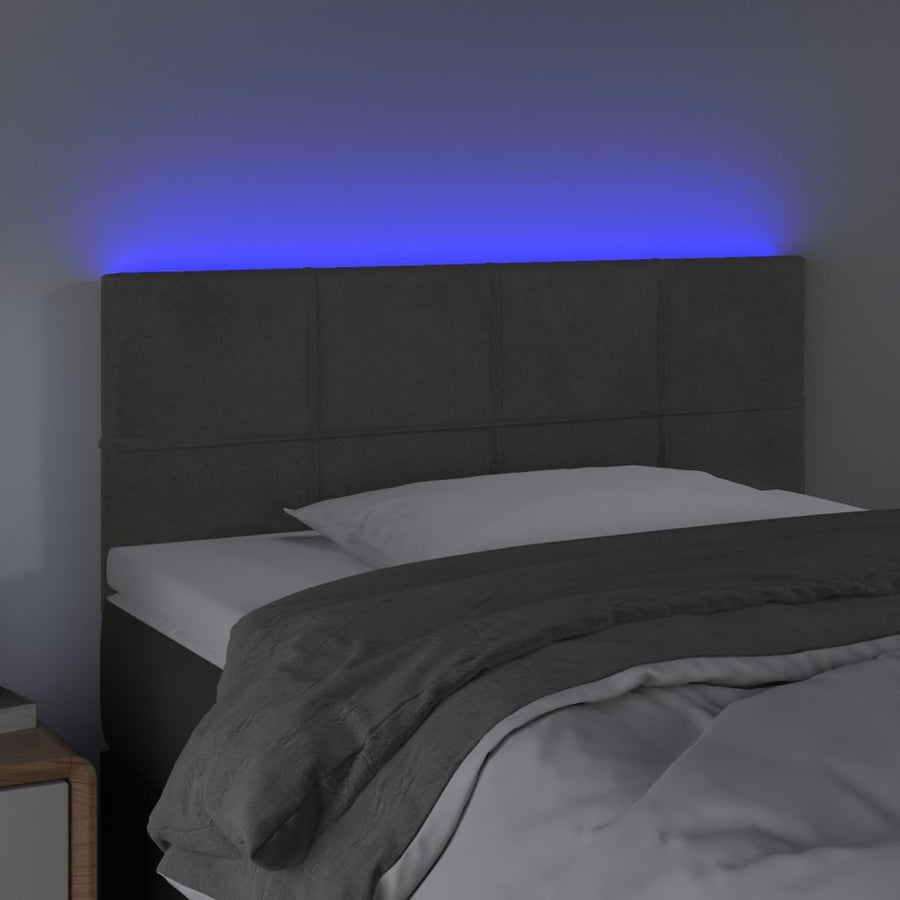 Hoofdbord LED 80x5x78/88 cm fluweel donkergrijs 80 x 5 x 78/88 cm Donkergrijs