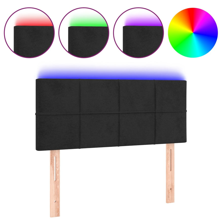 Hoofdbord Led Fluweel 80 x 5 x 78/88 cm Zwart