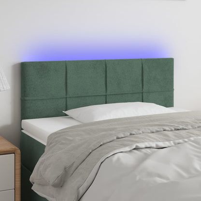 Hoofdbord Led Fluweel 80 x 5 x 78/88 cm Donkergroen