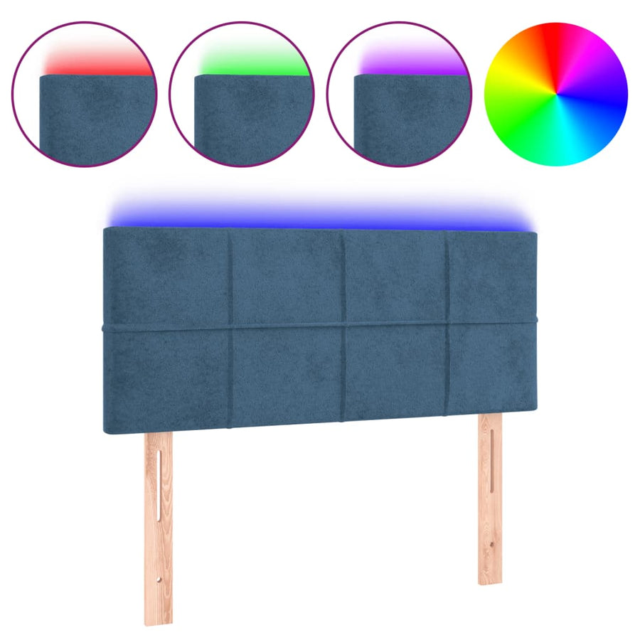 Hoofdbord Led Fluweel 80 x 5 x 78/88 cm Donkerblauw