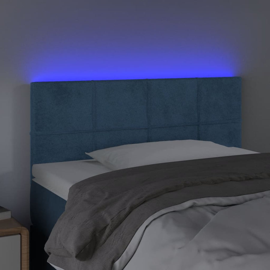 Hoofdbord Led Fluweel 80 x 5 x 78/88 cm Donkerblauw
