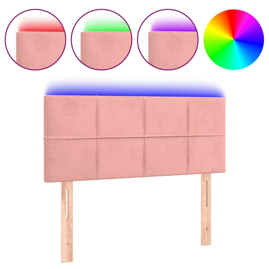 Hoofdbord Led Fluweel 80 x 5 x 78/88 cm Roze