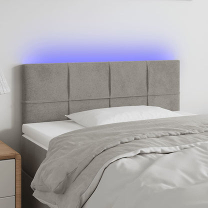 Hoofdbord Led Fluweel 90 x 5 x 78/88 cm Lichtgrijs