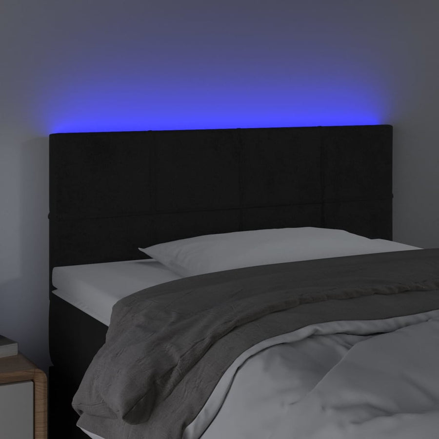 Hoofdbord Led Fluweel 90 x 5 x 78/88 cm Zwart