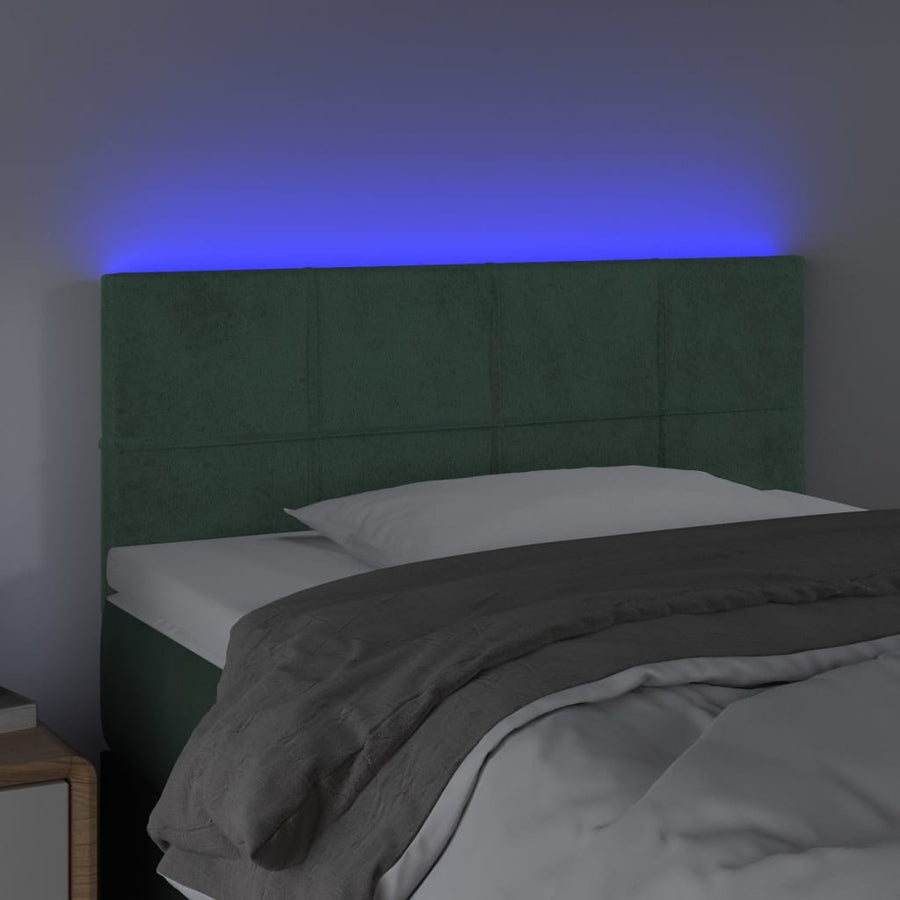 Hoofdbord Led Fluweel 90 x 5 x 78/88 cm Donkergroen