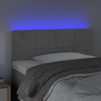 Hoofdbord Led Fluweel 100 x 5 x 78/88 cm Lichtgrijs