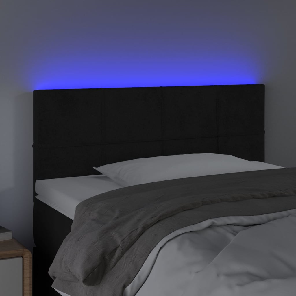 Hoofdbord Led Fluweel 100 x 5 x 78/88 cm Zwart