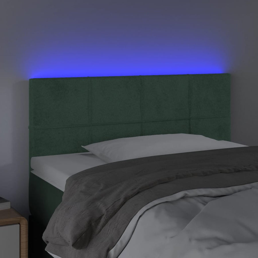 Hoofdbord Led Fluweel 100 x 5 x 78/88 cm Donkergroen