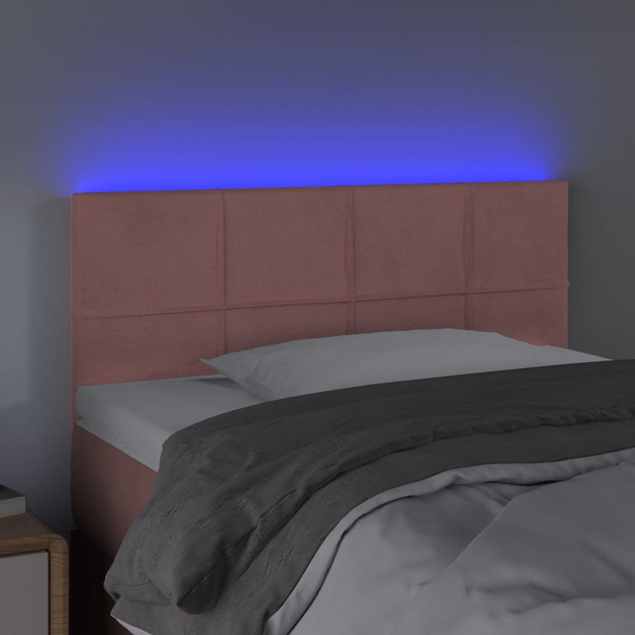 Hoofdbord Led Fluweel 1 100 x 5 x 78/88 cm Roze