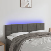 Hoofdbord 144x5x78/88 cm fluweel donkergrijs LED