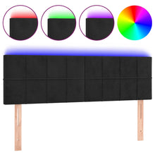 Hoofdbord Led Fluweel 144 x 5 x 78/88 cm Zwart