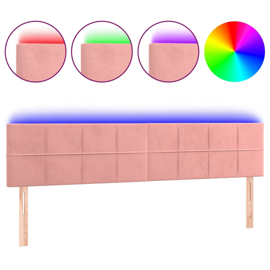 Hoofdbord Led Fluweel 160 x 5 x 78/88 cm Roze