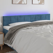 Hoofdbord 180x5x78/88 cm fluweel donkerblauw LED