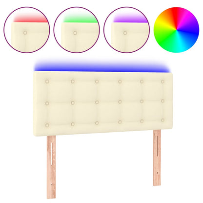 Hoofdbord Led Kunstleer Kleurig 80 x 5 x 78/88 cm Crème