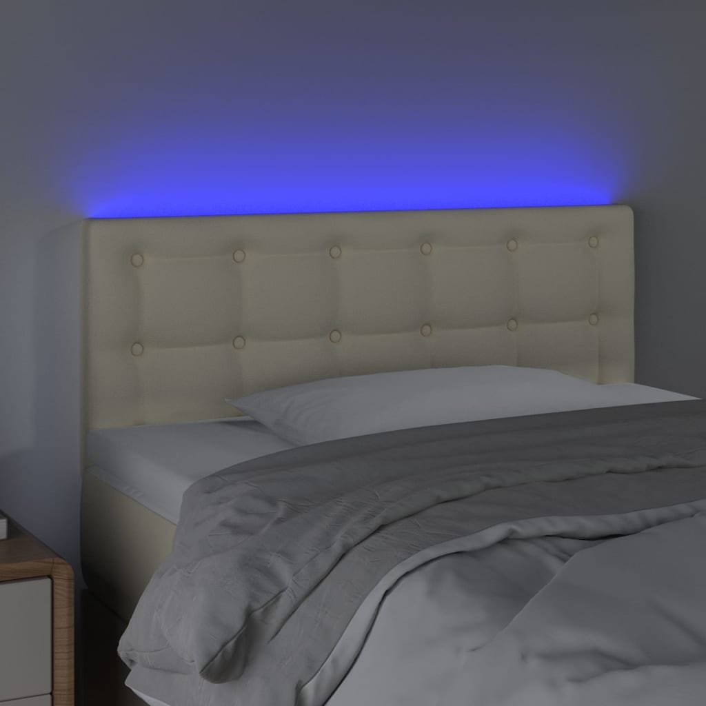 Hoofdbord Led Kunstleer Kleurig 80 x 5 x 78/88 cm Crème