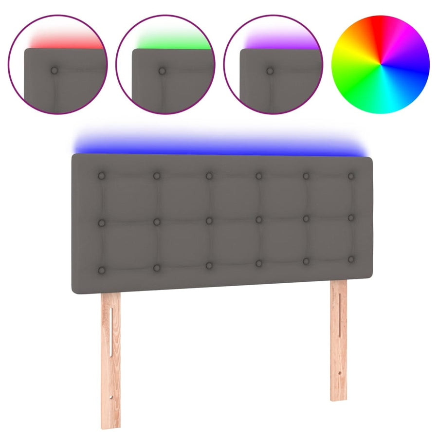 Hoofdbord Led Kunstleer 80 x 5 x 78/88 cm Grijs