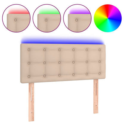 Hoofdbord LED 80x5x78/88 cm kunstleer cappuccinokleurig 80 x 5 x 78/88 cm Cappuccino