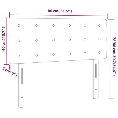 Hoofdbord LED 80x5x78/88 cm kunstleer cappuccinokleurig 80 x 5 x 78/88 cm Cappuccino